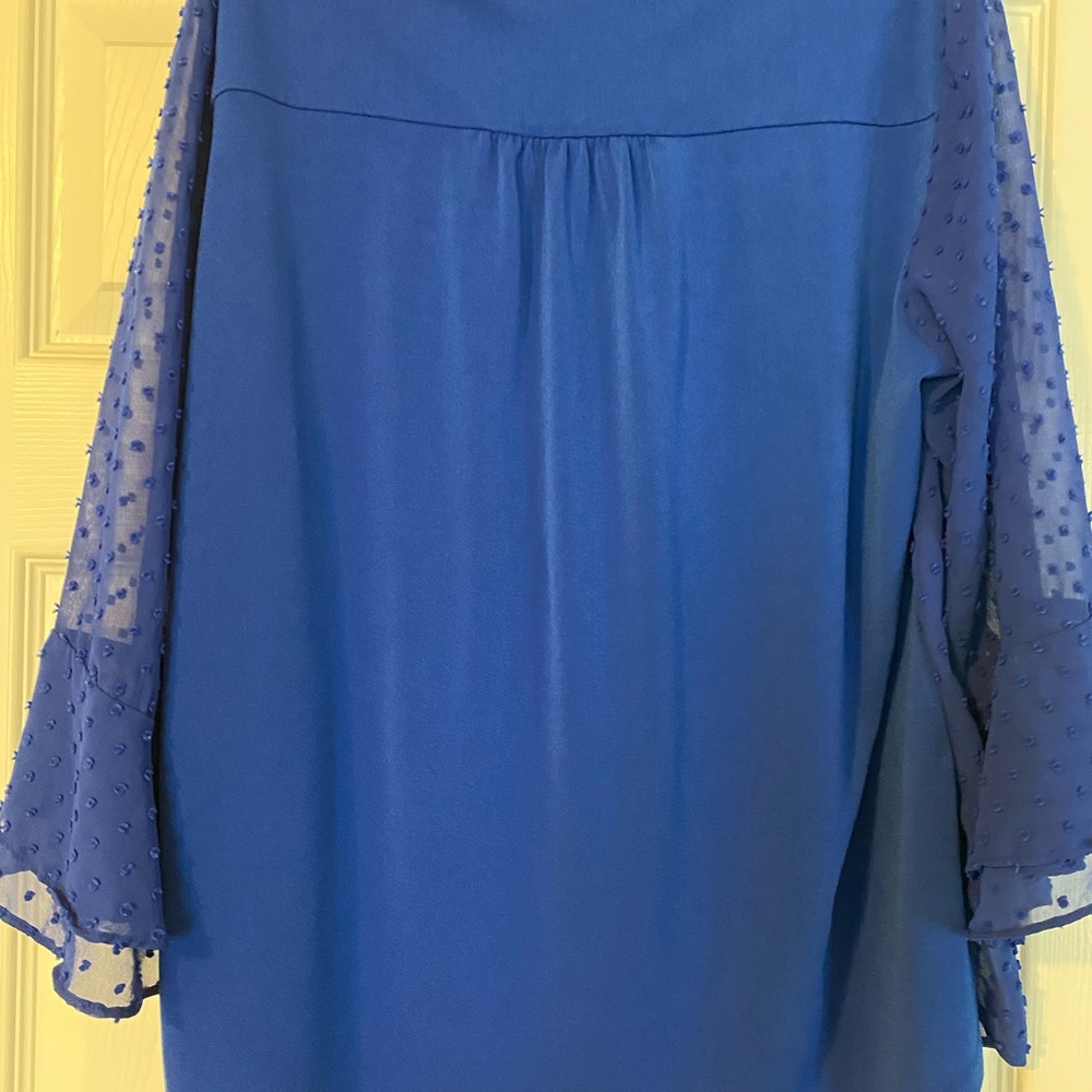 Charter Club Royal Blue Textured Blouse - Picture 5 of 6
